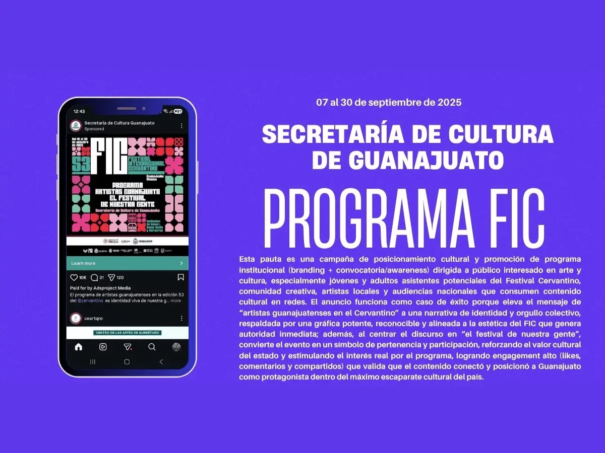 Caso de éxito Sría. de Cultura de Guanajuato — Programa Artistas FIC