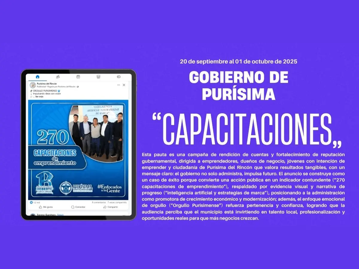Caso de éxito Gobierno de Purísima del Rincón — 270 Capacitaciones de Emprendimiento